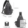 imageG4Free Canvas Sling Bag Crossbody Backpack with USB Charging Port ampamp RFID Blocking Hiking Daypack Chest Bag for Women MenDark Grey