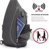 imageG4Free Canvas Sling Bag Crossbody Backpack with USB Charging Port ampamp RFID Blocking Hiking Daypack Chest Bag for Women MenDark Grey