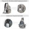 imageG4Free Canvas Sling Bag Crossbody Backpack with USB Charging Port ampamp RFID Blocking Hiking Daypack Chest Bag for Women MenGrey