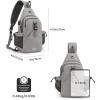imageG4Free Canvas Sling Bag Crossbody Backpack with USB Charging Port ampamp RFID Blocking Hiking Daypack Chest Bag for Women MenGrey