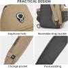imageG4Free Canvas Sling Bag Crossbody Backpack with USB Charging Port ampamp RFID Blocking Hiking Daypack Chest Bag for Women MenLight Tan