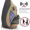 imageG4Free Canvas Sling Bag Crossbody Backpack with USB Charging Port ampamp RFID Blocking Hiking Daypack Chest Bag for Women MenLight Tan