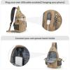 imageG4Free Canvas Sling Bag Crossbody Backpack with USB Charging Port ampamp RFID Blocking Hiking Daypack Chest Bag for Women MenLight Tan