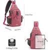imageG4Free Canvas Sling Bag Crossbody Backpack with USB Charging Port ampamp RFID Blocking Hiking Daypack Chest Bag for Women MenPink