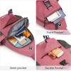 imageG4Free Canvas Sling Bag Crossbody Backpack with USB Charging Port ampamp RFID Blocking Hiking Daypack Chest Bag for Women MenPink