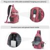 imageG4Free Canvas Sling Bag Crossbody Backpack with USB Charging Port ampamp RFID Blocking Hiking Daypack Chest Bag for Women MenPink