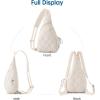 imageG4Free Casual Crossbody Bag Sling Daypack for Women Lightweight Backpack Fashionable Chest Bag for Daily OutingsBeige