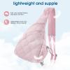 imageG4Free Casual Crossbody Bag Sling Daypack for Women Lightweight Backpack Fashionable Chest Bag for Daily OutingsPink