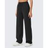 imageG4Free Fleece Lined Pants Women Wide Leg Sweatpants with Pockets Drawstring Lounge Athletic Track Fall WinterBlack