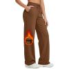 imageG4Free Fleece Lined Pants Women Wide Leg Sweatpants with Pockets Drawstring Lounge Athletic Track Fall WinterDark Coffee