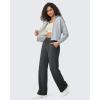 imageG4Free Fleece Lined Pants Women Wide Leg Sweatpants with Pockets Drawstring Lounge Athletic Track Fall WinterDark Gray
