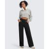 imageG4Free Fleece Lined Pants Women Wide Leg Yoga Pants with Pockets Casual High Waisted Sweatpants 29quot31quot33quotBlack