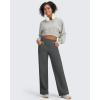 imageG4Free Fleece Lined Pants Women Wide Leg Yoga Pants with Pockets Casual High Waisted Sweatpants 29quot31quot33quotDark Grey