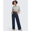 imageG4Free Fleece Lined Pants Women Wide Leg Yoga Pants with Pockets Casual High Waisted Sweatpants 29quot31quot33quotNavy Blue