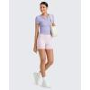imageG4Free Half Zip Workout Shirts Women Slim Fitted Work Out Tops Gym Athletic Ribbed Tight Tshirts Summer CasualLavender