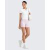 imageG4Free Half Zip Workout Shirts Women Slim Fitted Work Out Tops Gym Athletic Ribbed Tight Tshirts Summer CasualWhite