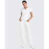 imageG4Free Half Zip Workout Shirts Women Slim Fitted Work Out Tops Gym Athletic Ribbed Tight Tshirts Summer CasualWhite