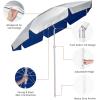 imageG4Free Heavy Duty Beach Umbrella for Sand UPF 50 UV Protection Sun Shelter Double Canopy with Air Vent and Push Button Tilt 65 ft Portable Parasols with Carry Bag for Outdoor Patio PoolBlue