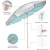 imageG4Free Heavy Duty Beach Umbrella for Sand UPF 50 UV Protection Sun Shelter Double Canopy with Air Vent and Push Button Tilt 65 ft Portable Parasols with Carry Bag for Outdoor Patio PoolLake Blue