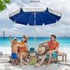 imageG4Free Heavy Duty Beach Umbrella for Sand UPF 50 UV Protection Sun Shelter Double Canopy with Air Vent and Push Button Tilt 65 ft Portable Parasols with Carry Bag for Outdoor Patio PoolBlue