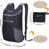 imageG4Free Lightweight Packable Hiking Backpack for Men Women Small Hiking Daypacks Foldable Shoulder Pack Casual Outdoor Bag 11LBlack