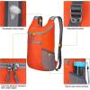 imageG4Free Lightweight Packable Hiking Backpack for Men Women Small Hiking Daypacks Foldable Shoulder Pack Casual Outdoor Bag 11LOrange