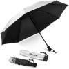 imageG4Free Liteflex Hiking Umbrella Mini Compact Ultralight Collapsible Reflective Silver Trekking Backpacking UmbrellaBlack