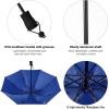 imageG4Free Liteflex Hiking Umbrella Mini Compact Ultralight Collapsible Reflective Silver Trekking Backpacking UmbrellaBlue