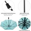 imageG4Free Liteflex Hiking Umbrella Mini Compact Ultralight Collapsible Reflective Silver Trekking Backpacking UmbrellaLake Blue