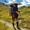 imageG4Free Liteflex Hiking Umbrella Mini Compact Ultralight Collapsible Reflective Silver Trekking Backpacking UmbrellaLake Blue