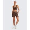 imageG4Free Modal Soft Casual Shorts for Women High Waisted Drawstring Summer Sweat Shorts with PocketsCoffee