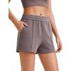 imageG4Free Modal Soft Casual Shorts for Women High Waisted Drawstring Summer Sweat Shorts with PocketsTaupe
