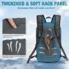 imageG4Free Packable Hiking Backpack 20L Lightweight Foldable Travel Daypack with Thickened Back Panel for Men WomenBlackBlack