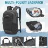 imageG4Free Packable Hiking Backpack 20L Lightweight Foldable Travel Daypack with Thickened Back Panel for Men WomenBlackBlack