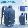imageG4Free Packable Hiking Backpack 20L Lightweight Foldable Travel Daypack with Thickened Back Panel for Men WomenBlackBlue