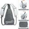 imageG4Free Packable Sling Backpack Small Crossbody Sling Bag Travel Hiking Daypack Casual Foldable Shoulder Chest BagGray