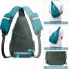 imageG4Free Packable Sling Backpack Small Crossbody Sling Bag Travel Hiking Daypack Casual Foldable Shoulder Chest BagPeacock Blue