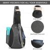 imageG4Free RFID Sling Bag Crossbody Backpack Casual Chest Shoulder Daypack Gym Bag for Hiking Travel 7LBlue LeafBlack New