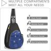 imageG4Free RFID Sling Bag Crossbody Backpack Casual Chest Shoulder Daypack Gym Bag for Hiking Travel 7LBlue LeafBlack New