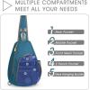 imageG4Free RFID Sling Bag Crossbody Backpack Casual Chest Shoulder Daypack Gym Bag for Hiking Travel 7LBlue LeafBnavy