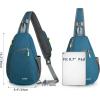 imageG4Free RFID Sling Bag Crossbody Backpack Casual Chest Shoulder Daypack Gym Bag for Hiking Travel 7LBlue LeafBnavy