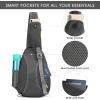 imageG4Free RFID Sling Bag Crossbody Backpack Casual Chest Shoulder Daypack Gym Bag for Hiking Travel 7LBlue LeafGrey