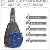 imageG4Free RFID Sling Bag Crossbody Backpack Casual Chest Shoulder Daypack Gym Bag for Hiking Travel 7LBlue LeafGrey