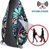 imageG4Free RFID Sling Bag Crossbody Backpack Casual Chest Shoulder Daypack Gym Bag for Hiking Travel 7LBlue LeafMaple Leaf Blue