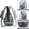 imageG4Free RFID Sling Bag Crossbody Backpack Casual Chest Shoulder Daypack Gym Bag for Hiking Travel 7LBlue LeafMaple Leaf Blue