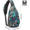 imageG4Free RFID Sling Bag Crossbody Backpack Small Chest Shoulder Bag Hiking OutdoorBlue Leaf