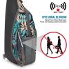 imageG4Free RFID Sling Bag Crossbody Backpack Small Chest Shoulder Bag Hiking OutdoorBlue Leaf