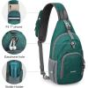 imageG4Free RFID Sling Bag Crossbody Backpack Small Chest Shoulder Bag Hiking OutdoorGreen