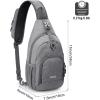 imageG4Free RFID Sling Bag Crossbody Backpack Small Chest Shoulder Bag Hiking OutdoorLight Grey