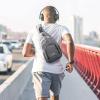 imageG4Free RFID Sling Bag Crossbody Backpack Small Chest Shoulder Bag Hiking OutdoorLight Grey